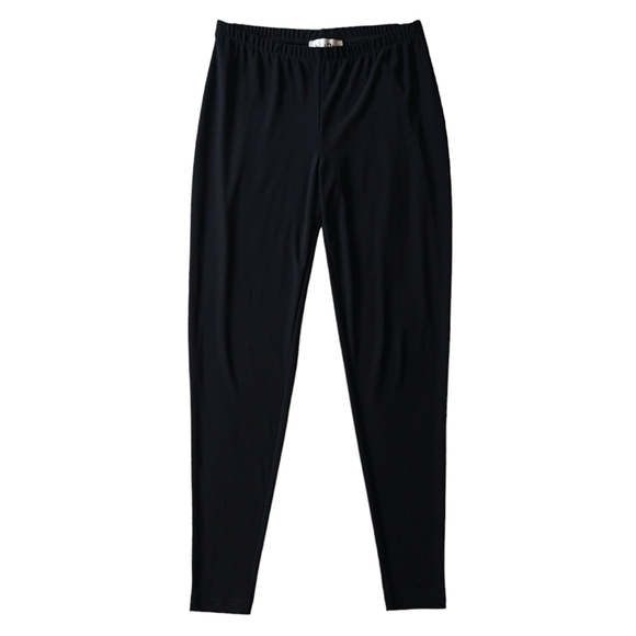 Joseph Ribkoff Black Mid Rise Lightweight Leggings Pull On Elastic Waist Lounge - Picture 1 of 8